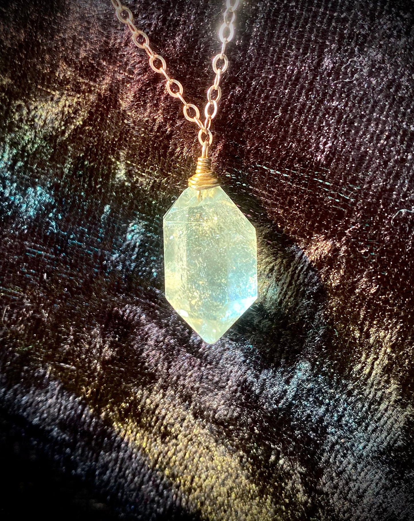 Large Herkimer Diamond on Sterling Silver Chain 52cm with 2cm extender