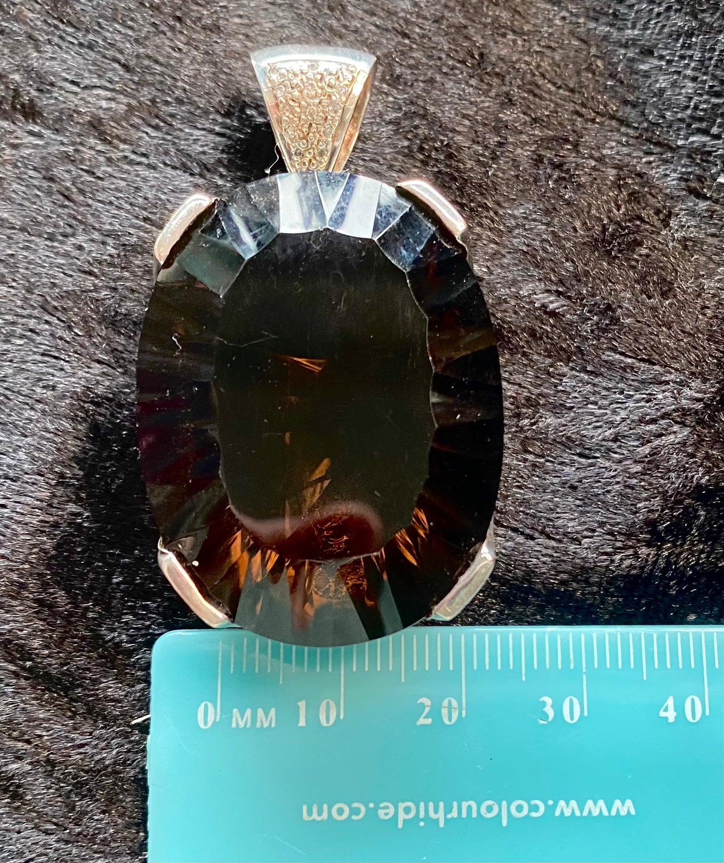 Stunning Smoky Quartz Sterling Silver Statement Pendant