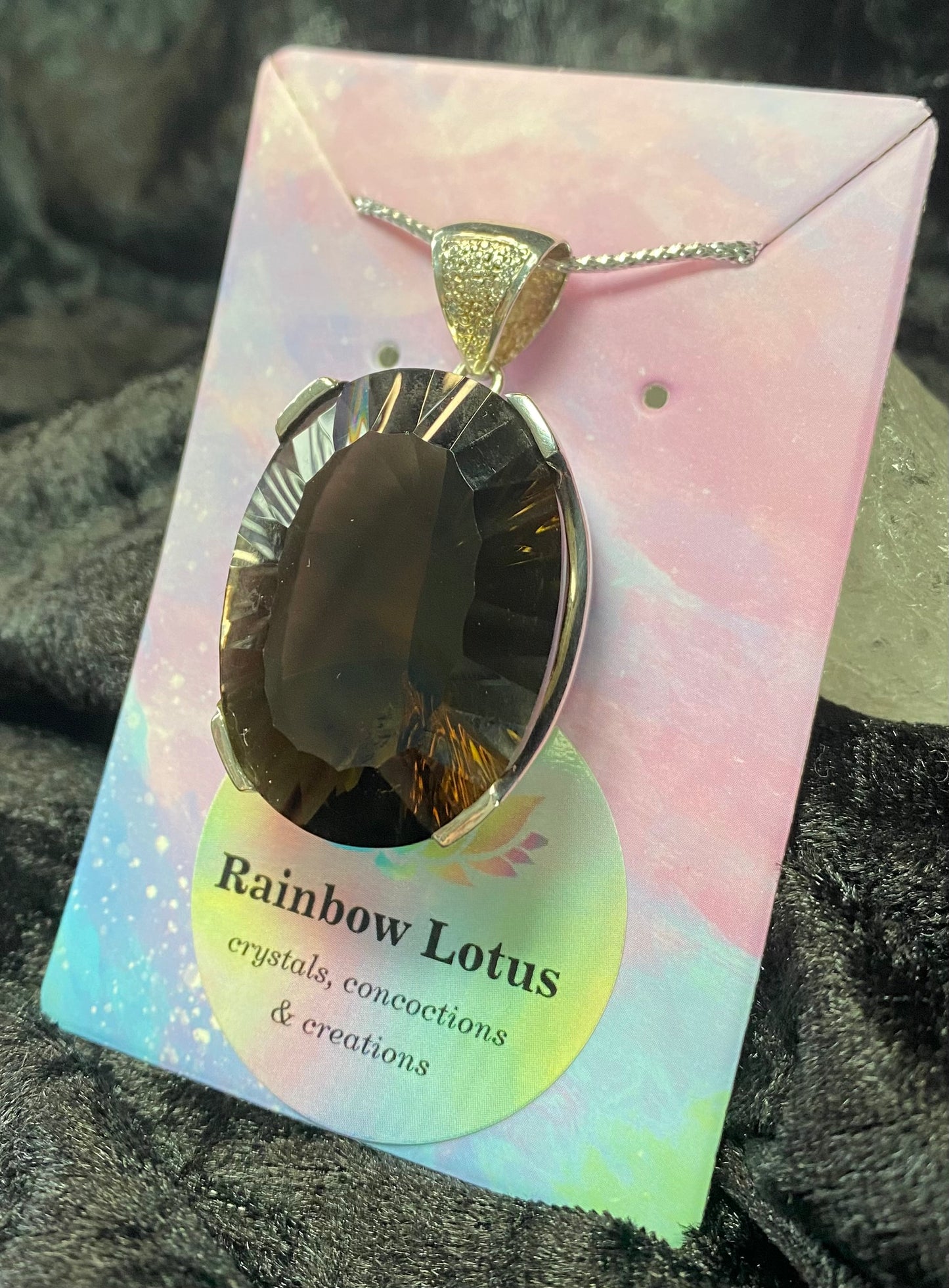 Stunning Smoky Quartz Sterling Silver Statement Pendant