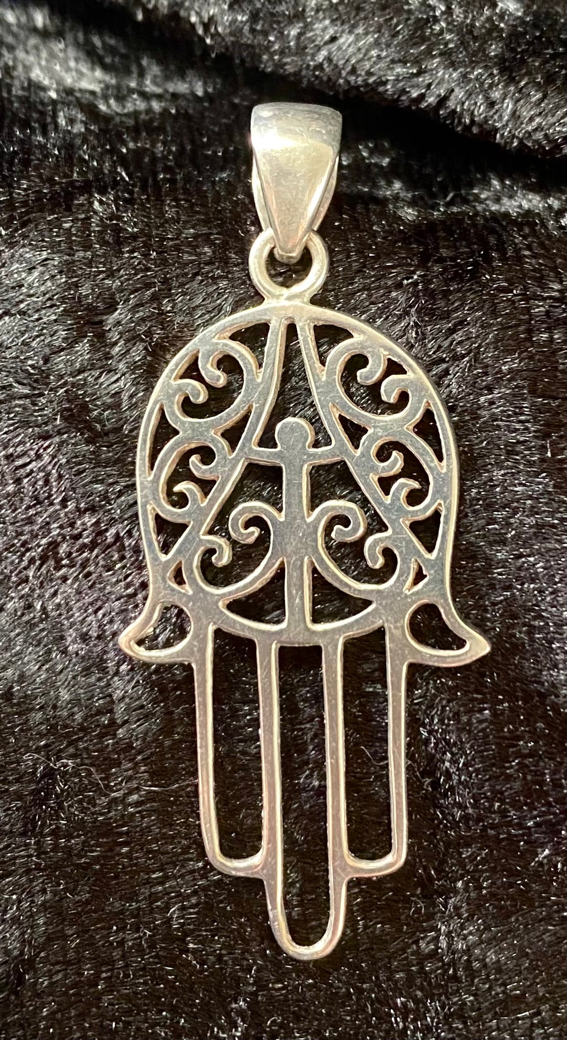 Hand of Hamsa Pendant made with Balinese Silver