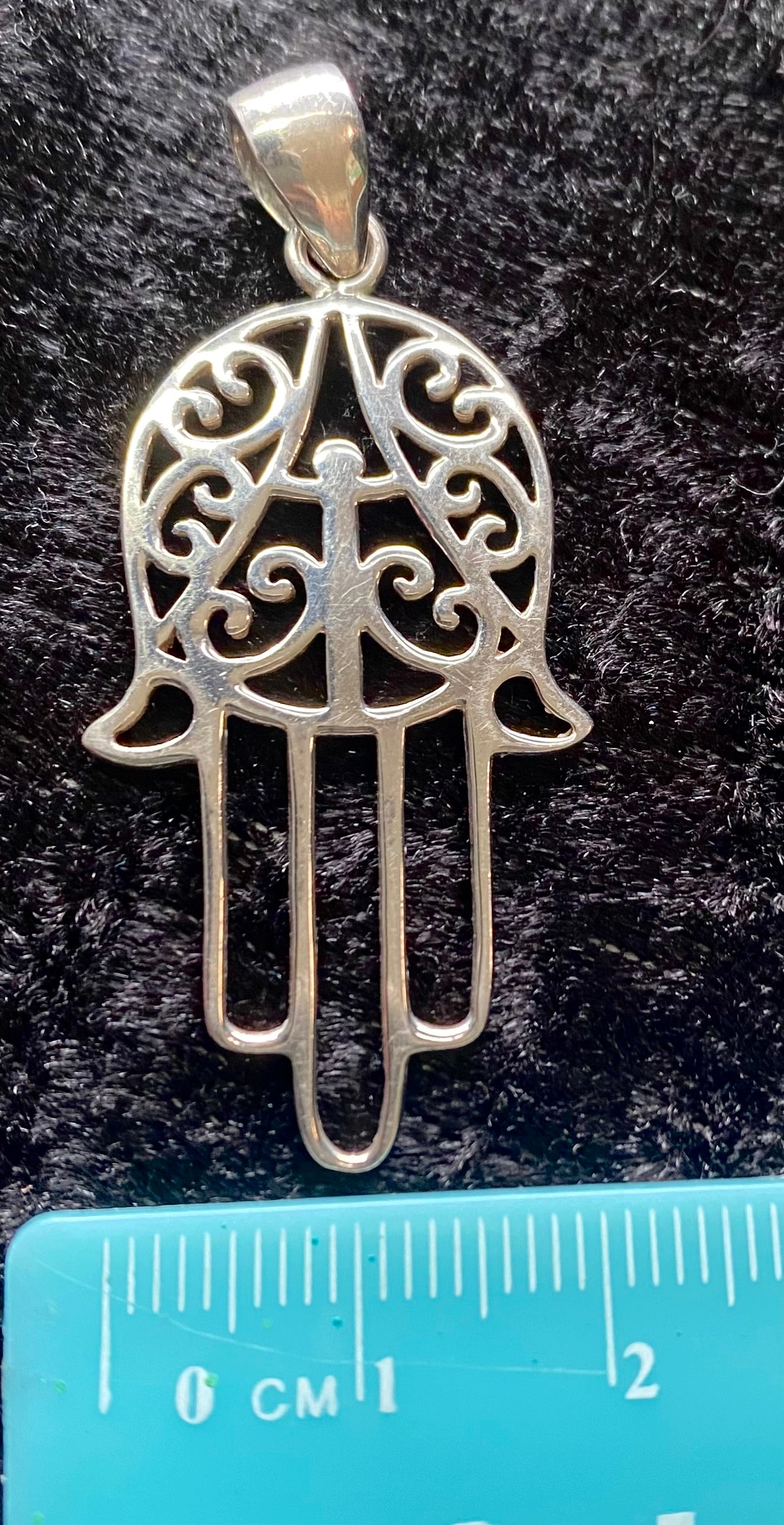 Hand of Hamsa Pendant made with Balinese Silver