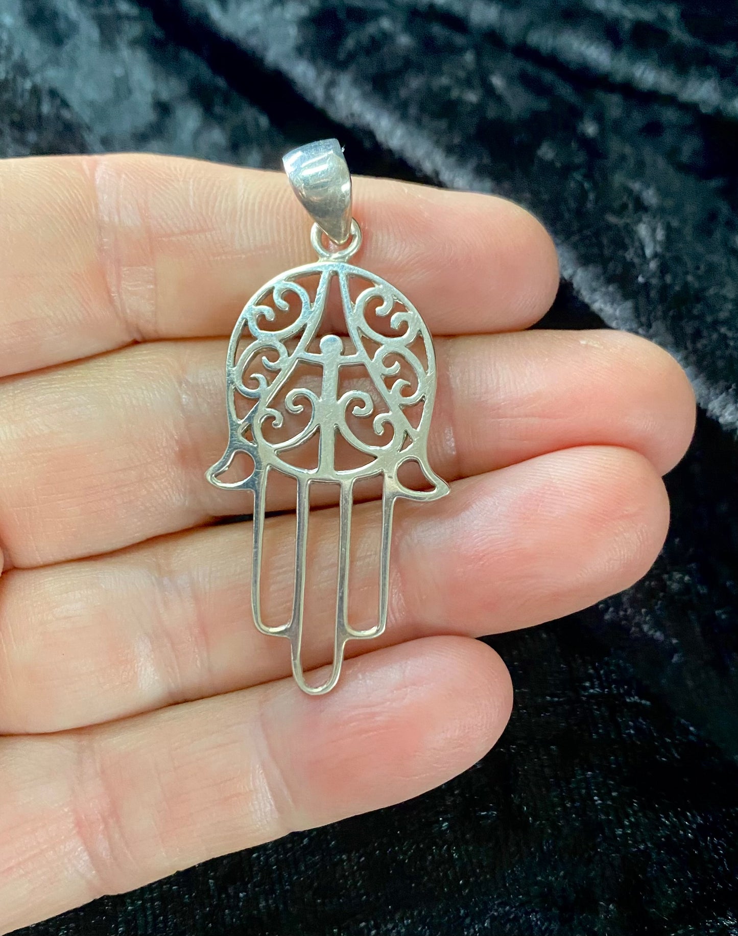 Hand of Hamsa Pendant made with Balinese Silver