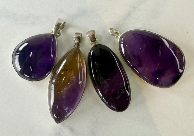 Stunning Violet Amethyst Pendant in Sterling Silver