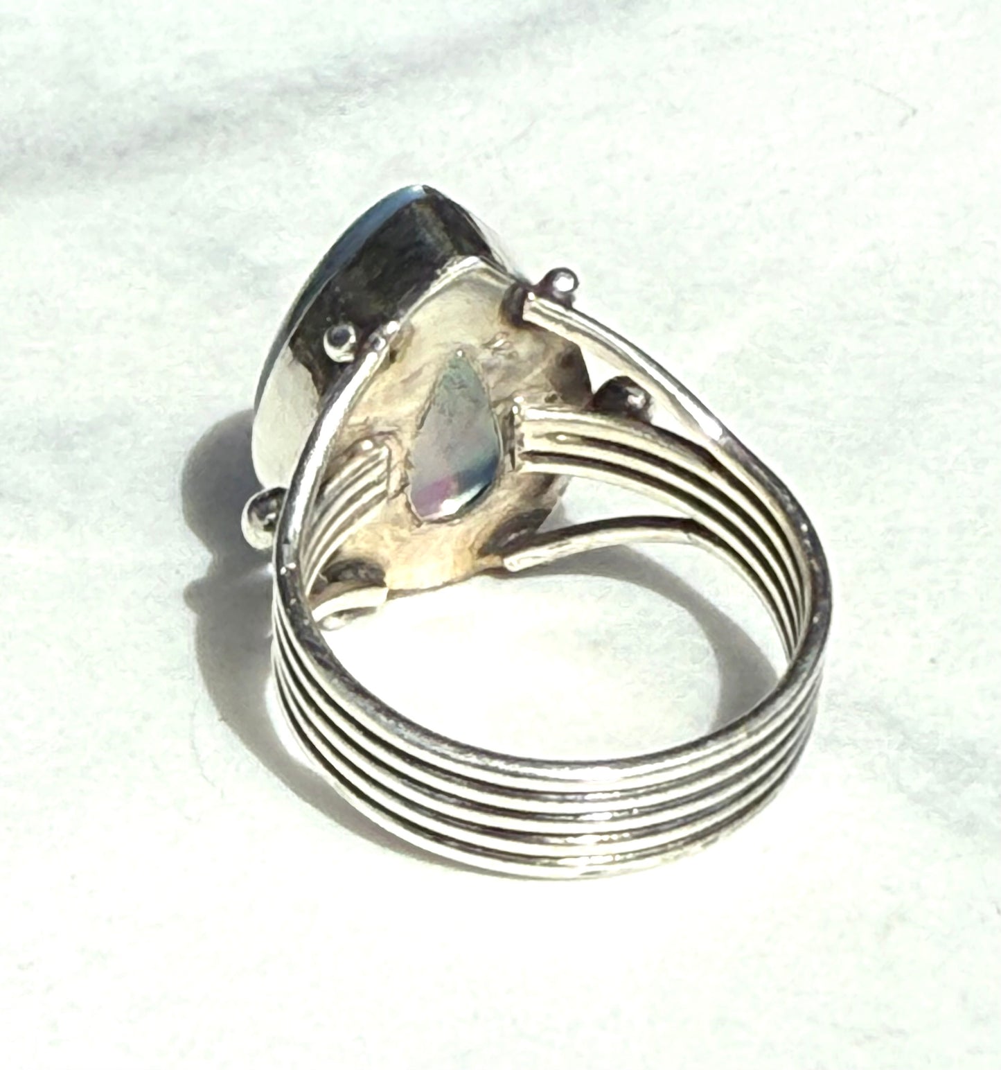 Aurora Opal Handmade Sterling Silver Ring