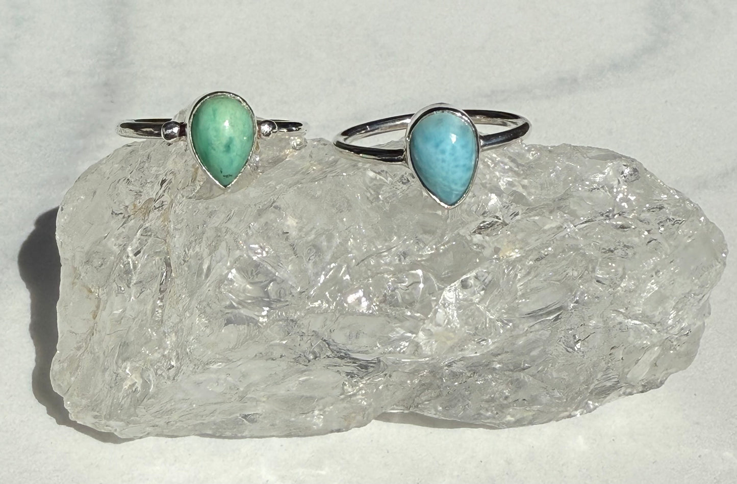 Gorgeous Blue Larimar Sterling Silver Handmade Ring