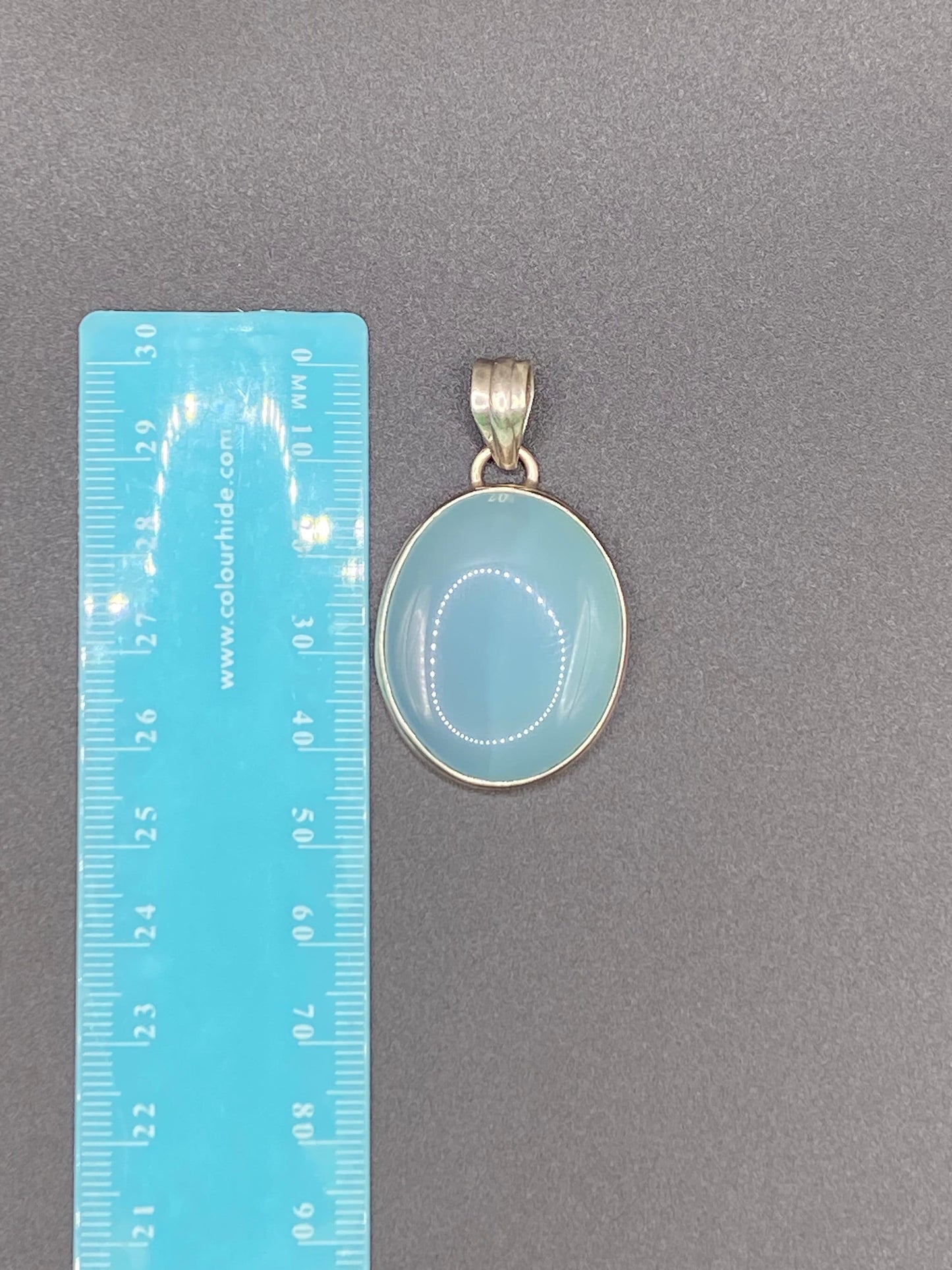 Gorgeous Blue Chalcedony Pendant with Sterling Silver setting