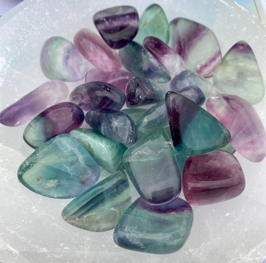 Rainbow Fluorite tumble stones