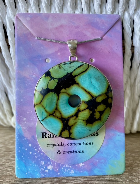 Gorgeous Turqouise Pendant with Sterling Silver setting