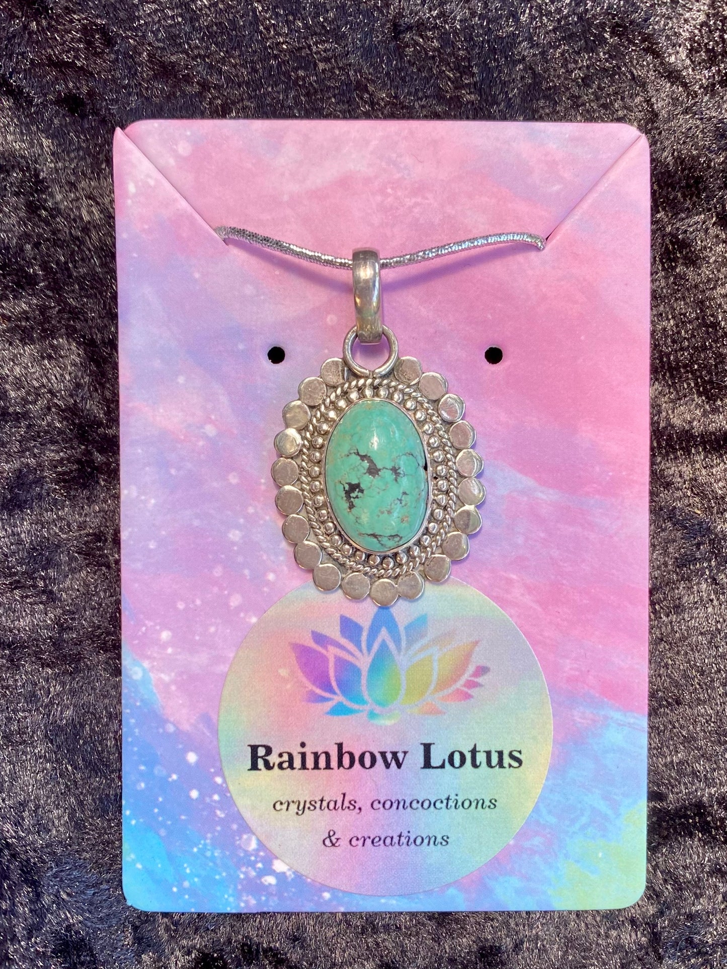 Gorgeous Boho Turquoise Pendant with Sterling Silver setting
