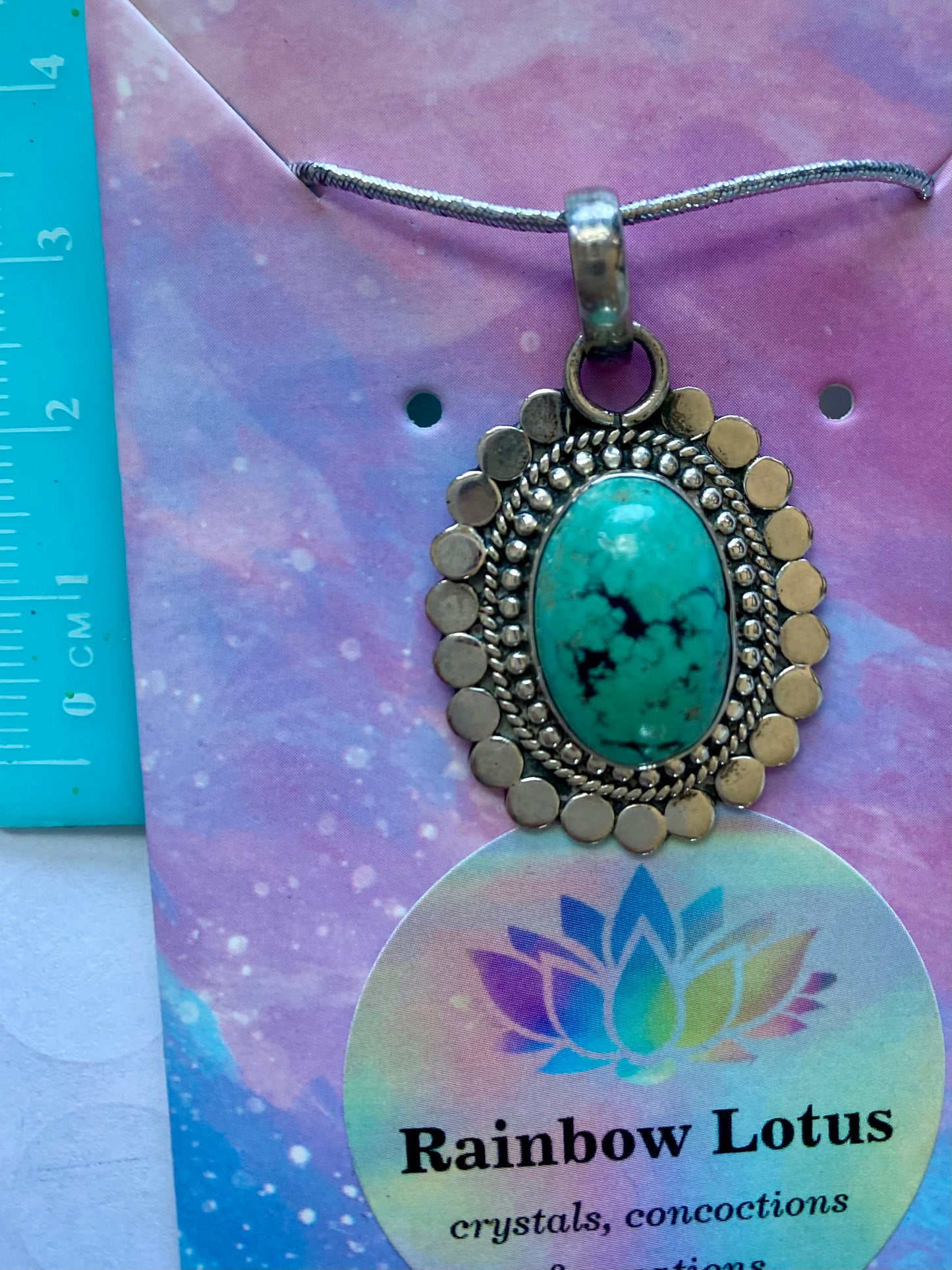 Gorgeous Boho Turquoise Pendant with Sterling Silver setting