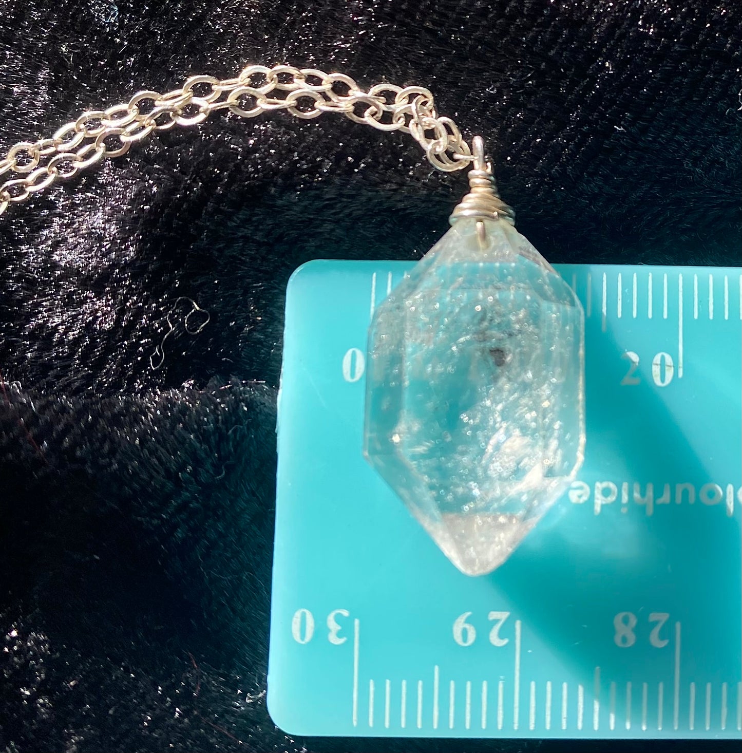 Large Herkimer Diamond on Sterling Silver Chain 52cm with 2cm extender