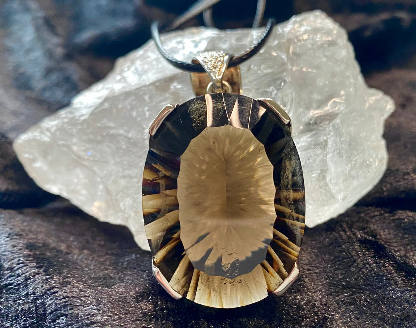 Stunning Smoky Quartz Sterling Silver Statement Pendant