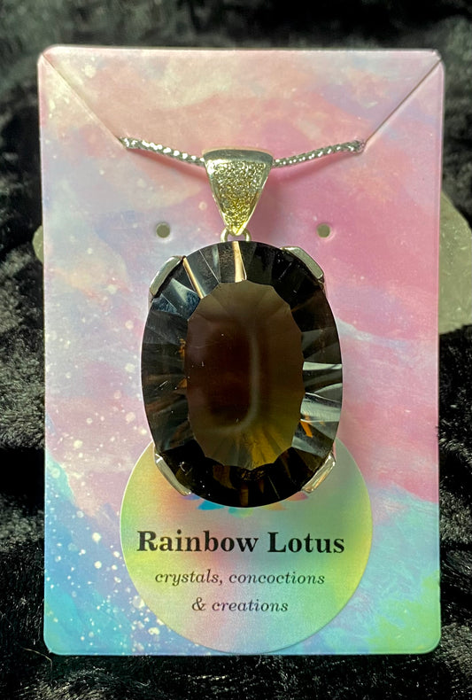 Stunning Smoky Quartz Sterling Silver Statement Pendant