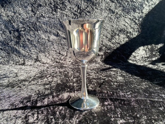Vintage Portuguese Silver Plated Goblet for Witches Altar