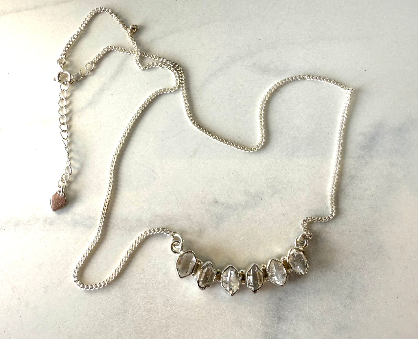 Raw Herkimer Diamond Talisman Necklace — 925 Sterling Silver