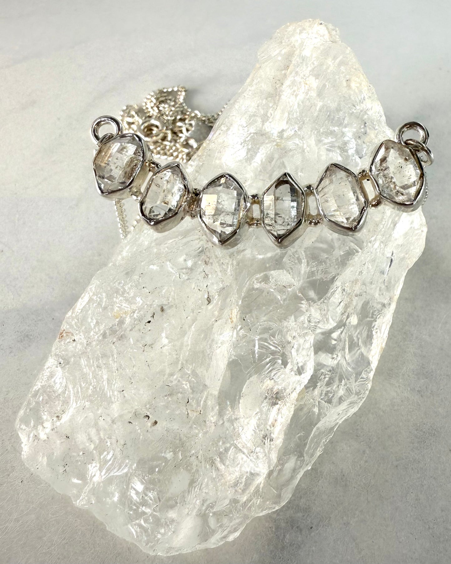 Raw Herkimer Diamond Talisman Necklace — 925 Sterling Silver