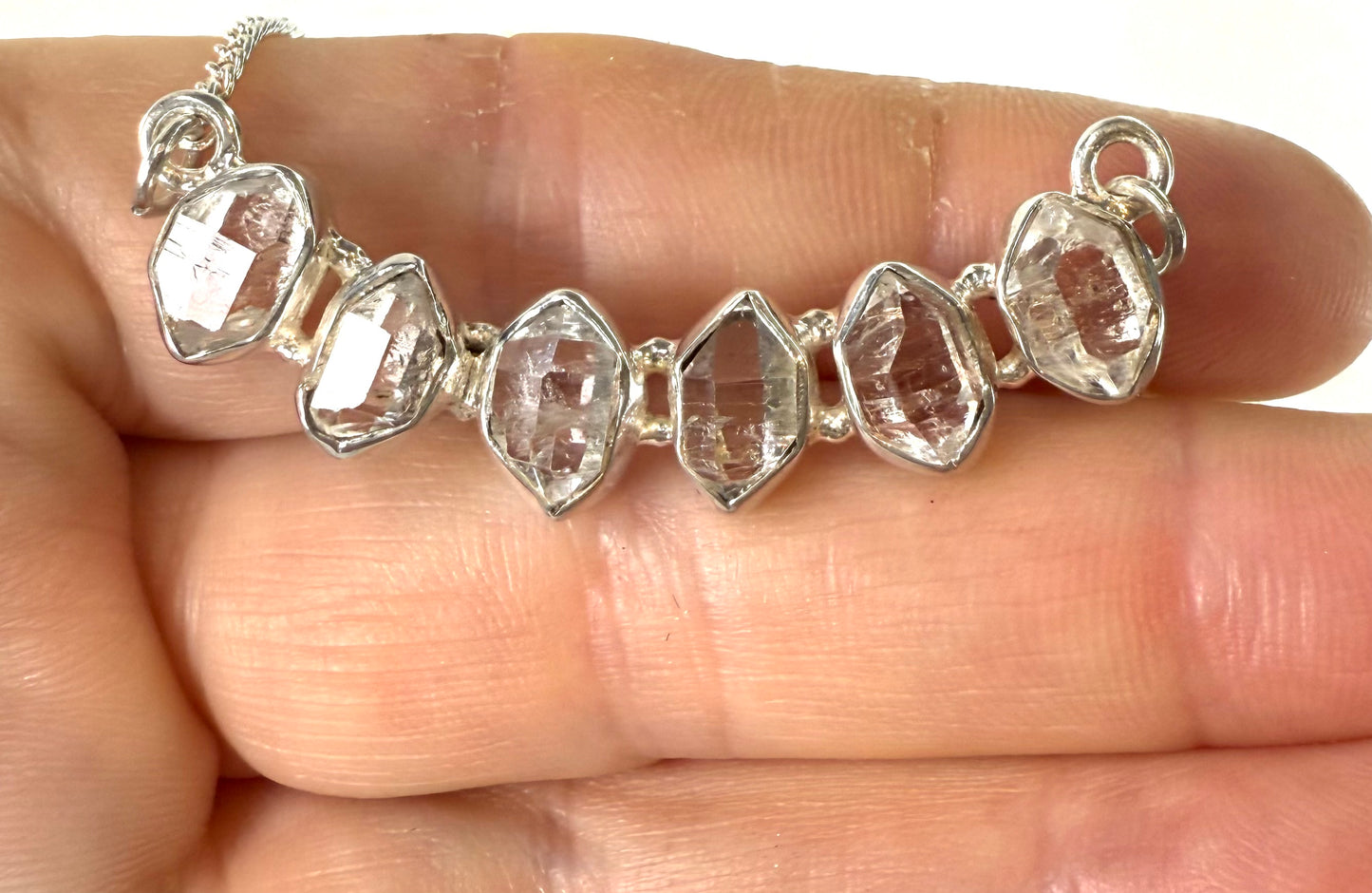 Raw Herkimer Diamond Talisman Necklace — 925 Sterling Silver