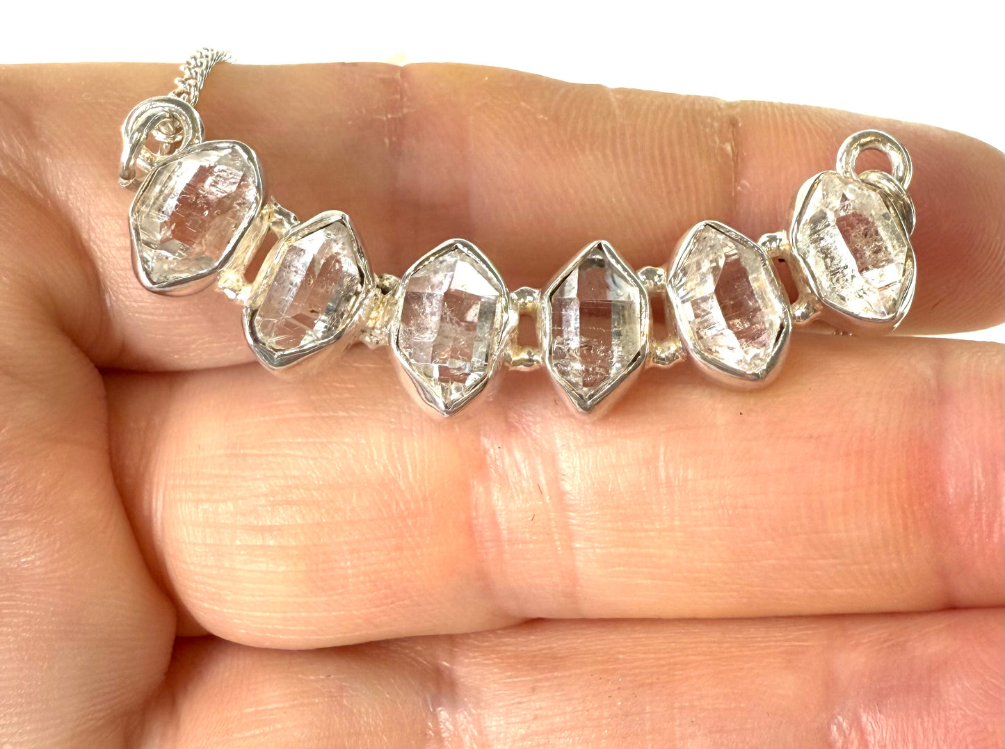 Raw Herkimer Diamond Talisman Necklace — 925 Sterling Silver