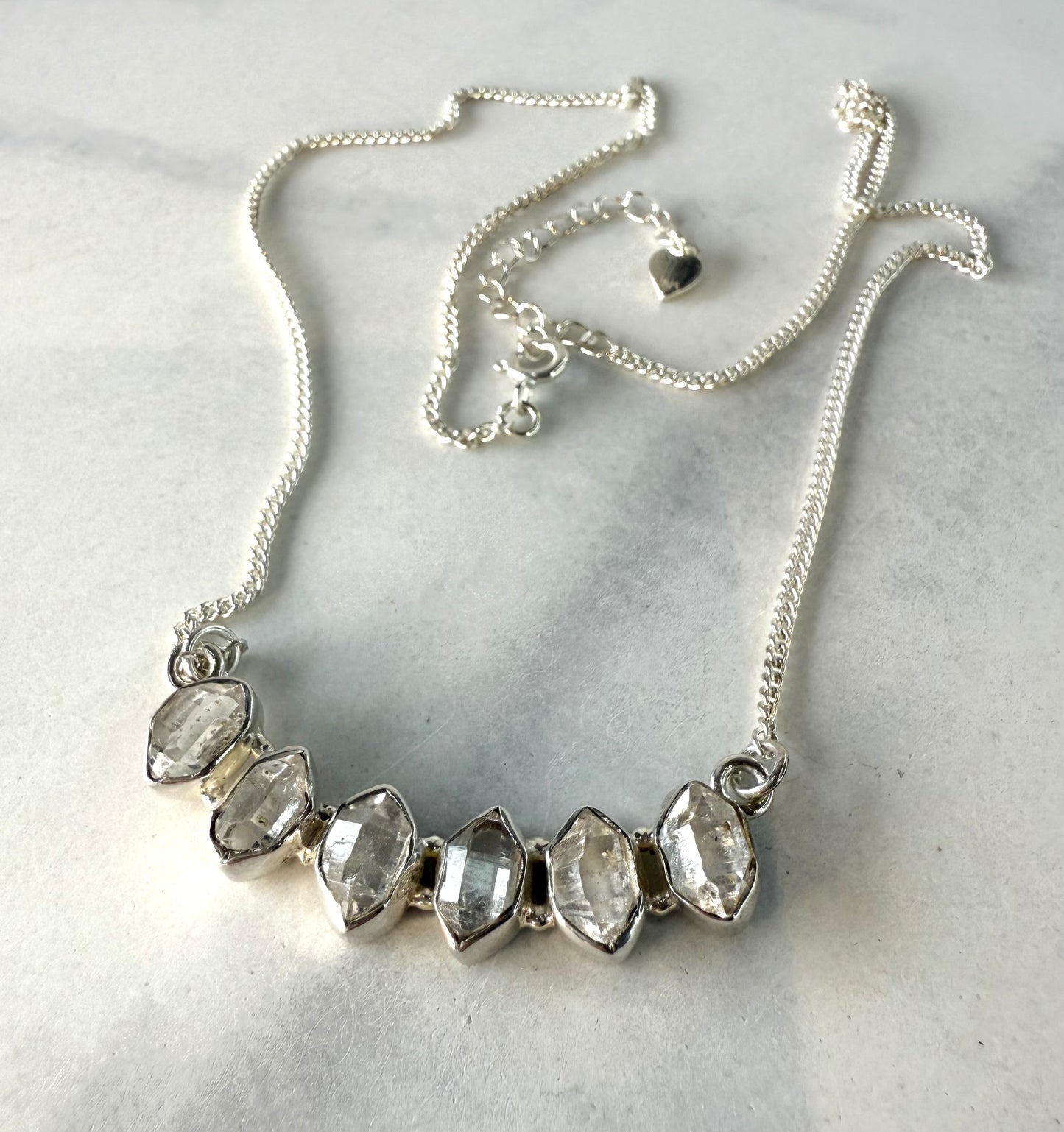 Raw Herkimer Diamond Talisman Necklace — 925 Sterling Silver