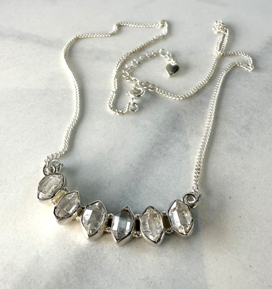 Raw Herkimer Diamond Talisman Necklace — 925 Sterling Silver