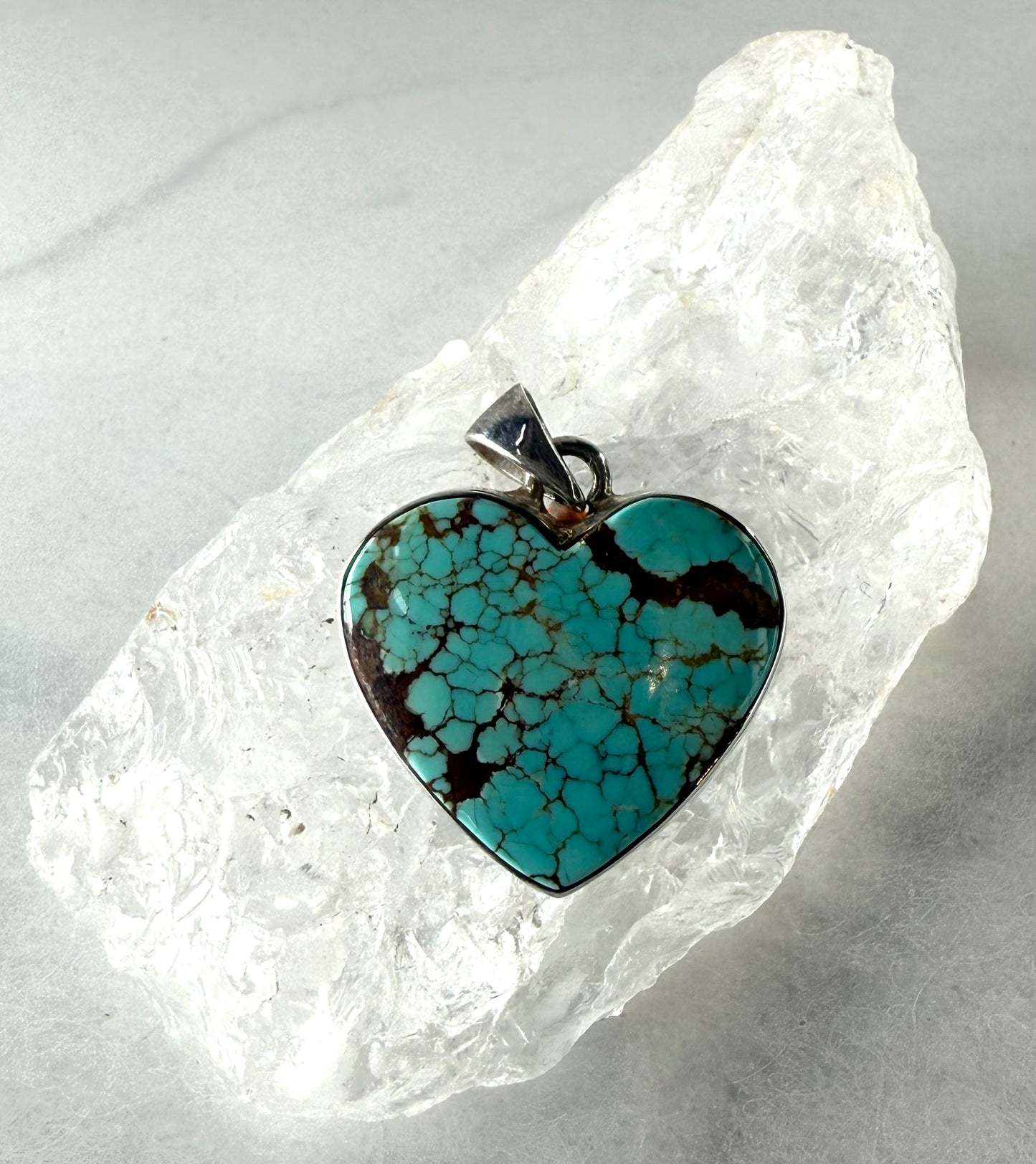 Sweet Turquoise Love Heart Pendant  in Sterling Silver