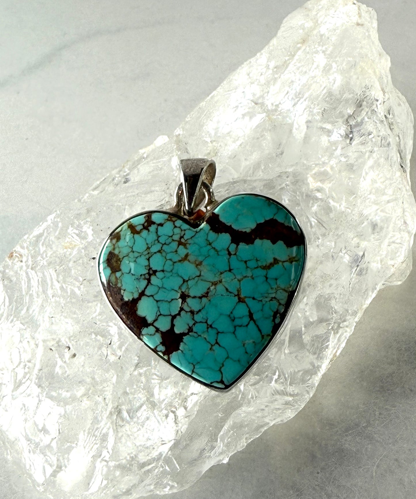Sweet Turquoise Love Heart Pendant  in Sterling Silver