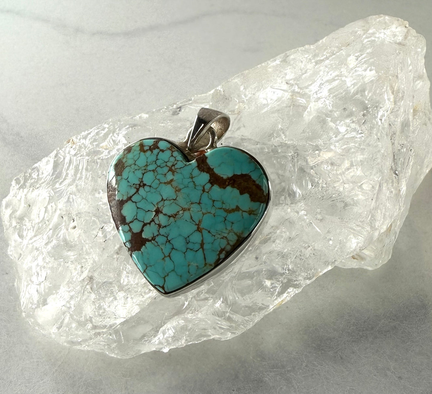 Sweet Turquoise Love Heart Pendant  in Sterling Silver
