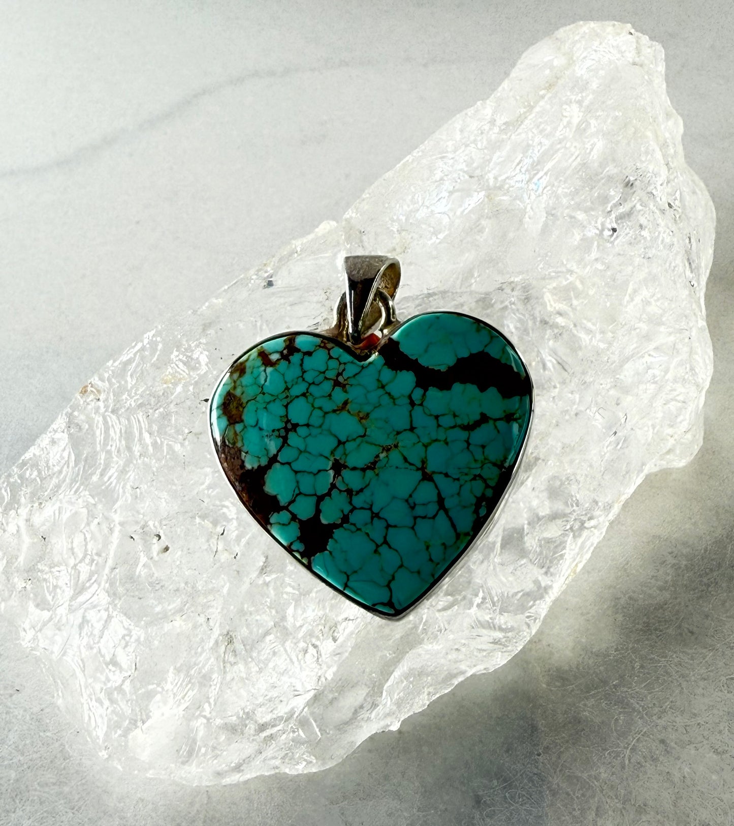 Sweet Turquoise Love Heart Pendant  in Sterling Silver