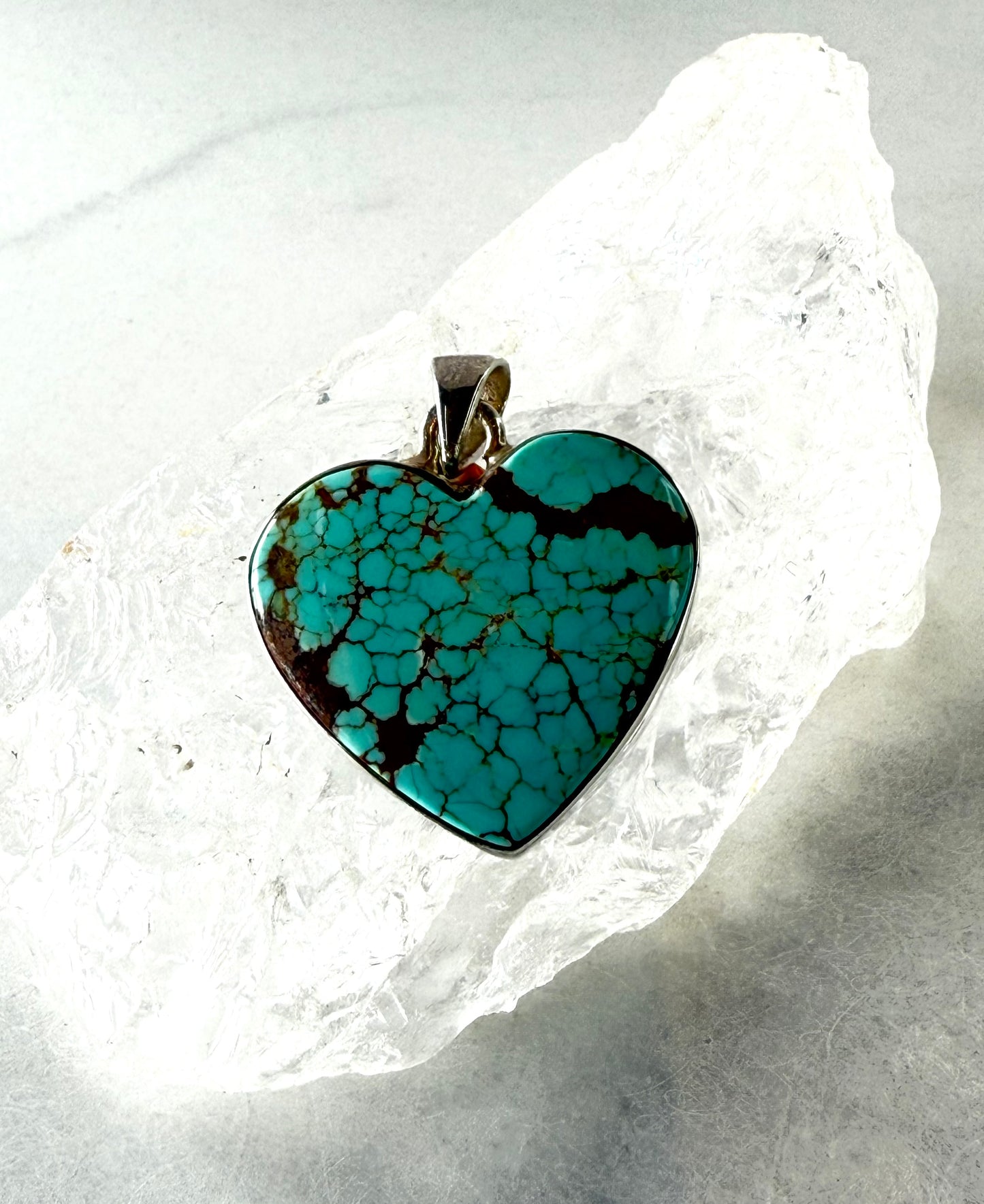Sweet Turquoise Love Heart Pendant  in Sterling Silver