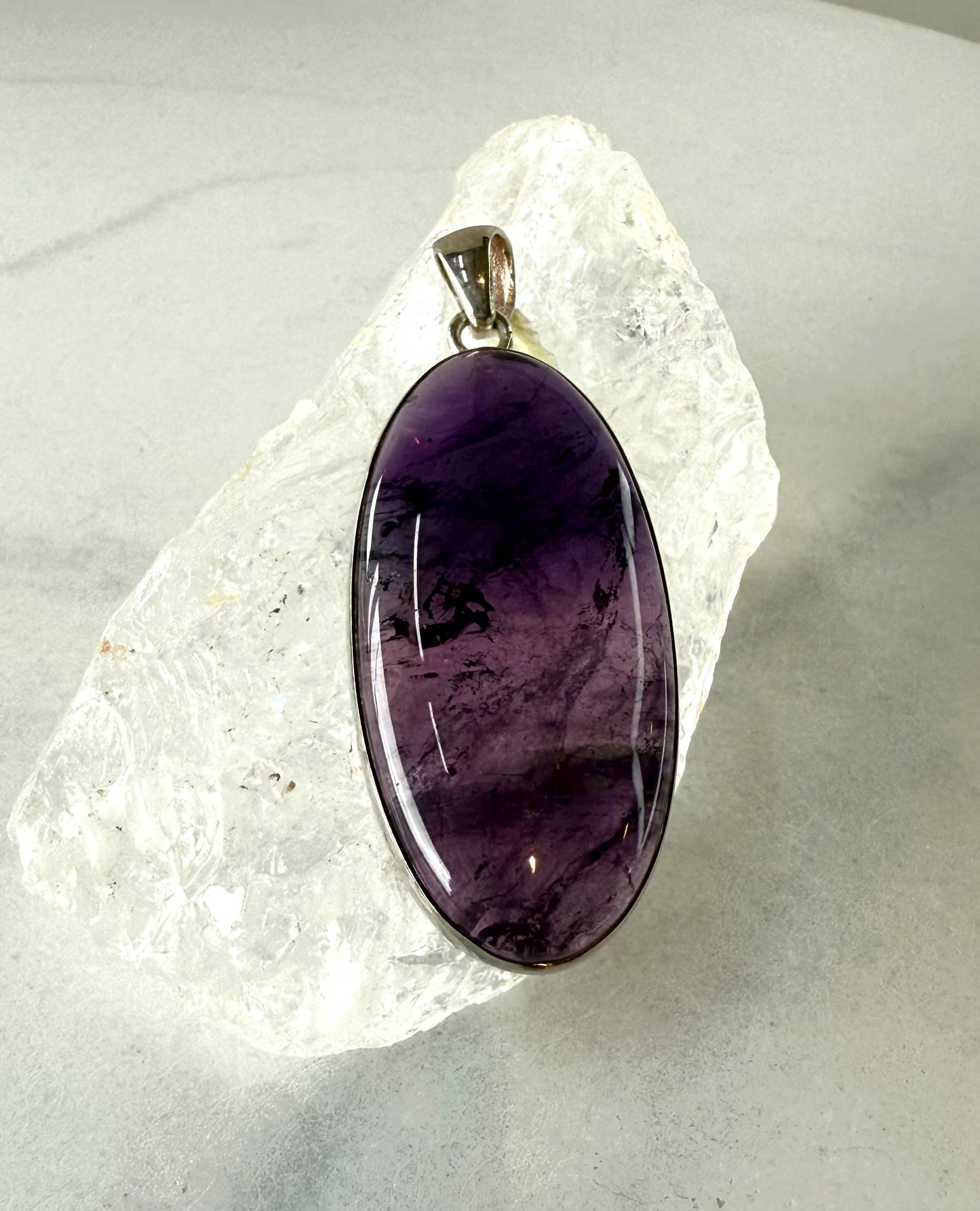 Stunning Violet Amethyst Pendant in Sterling Silver