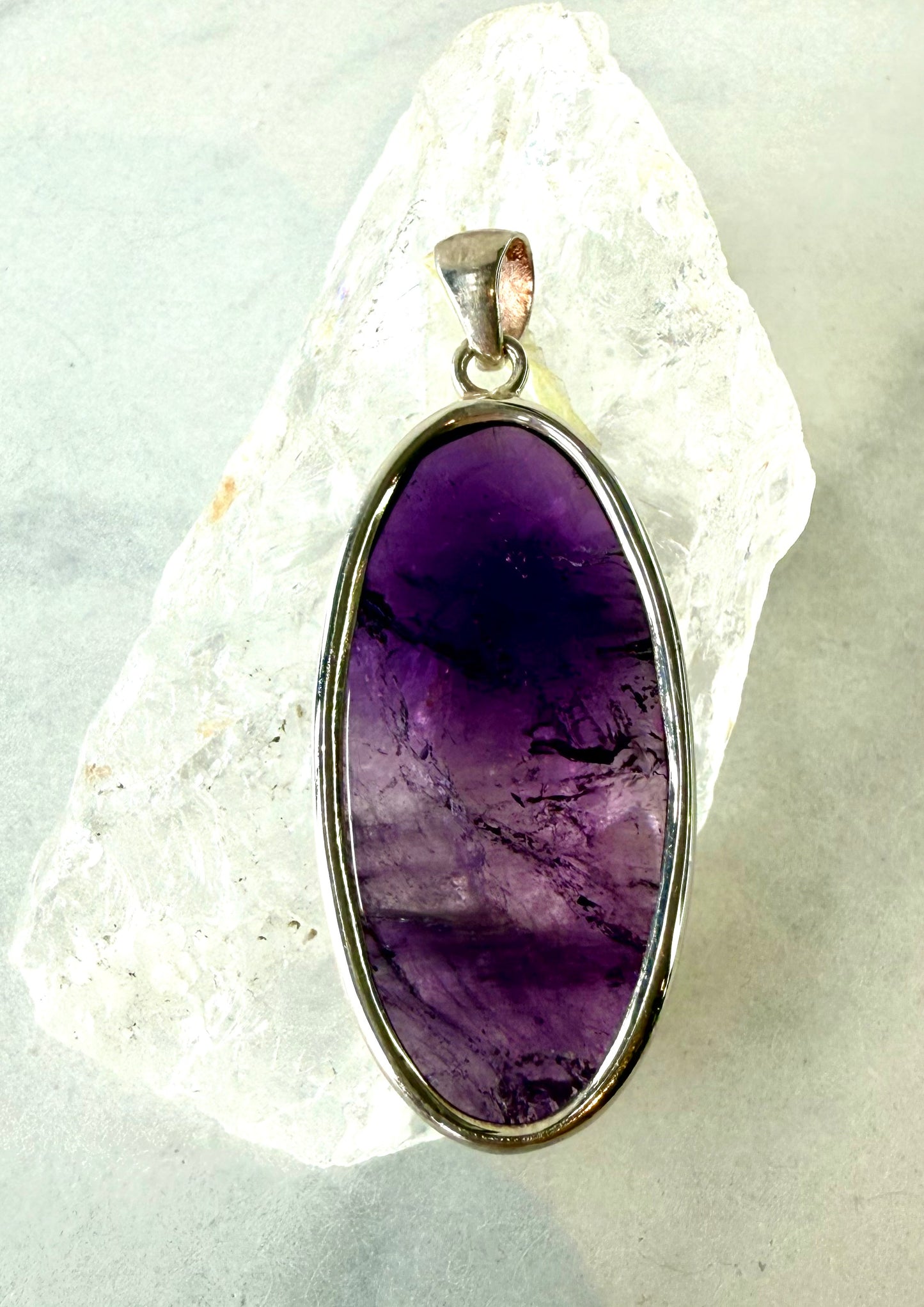Stunning Violet Amethyst Pendant in Sterling Silver