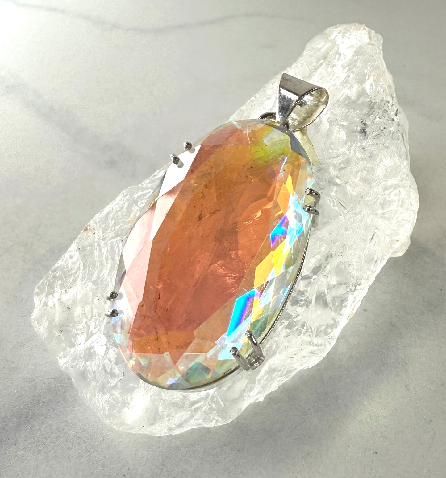 Stunning Mythical Rainbow Topaz Pendant -Sterling Silver