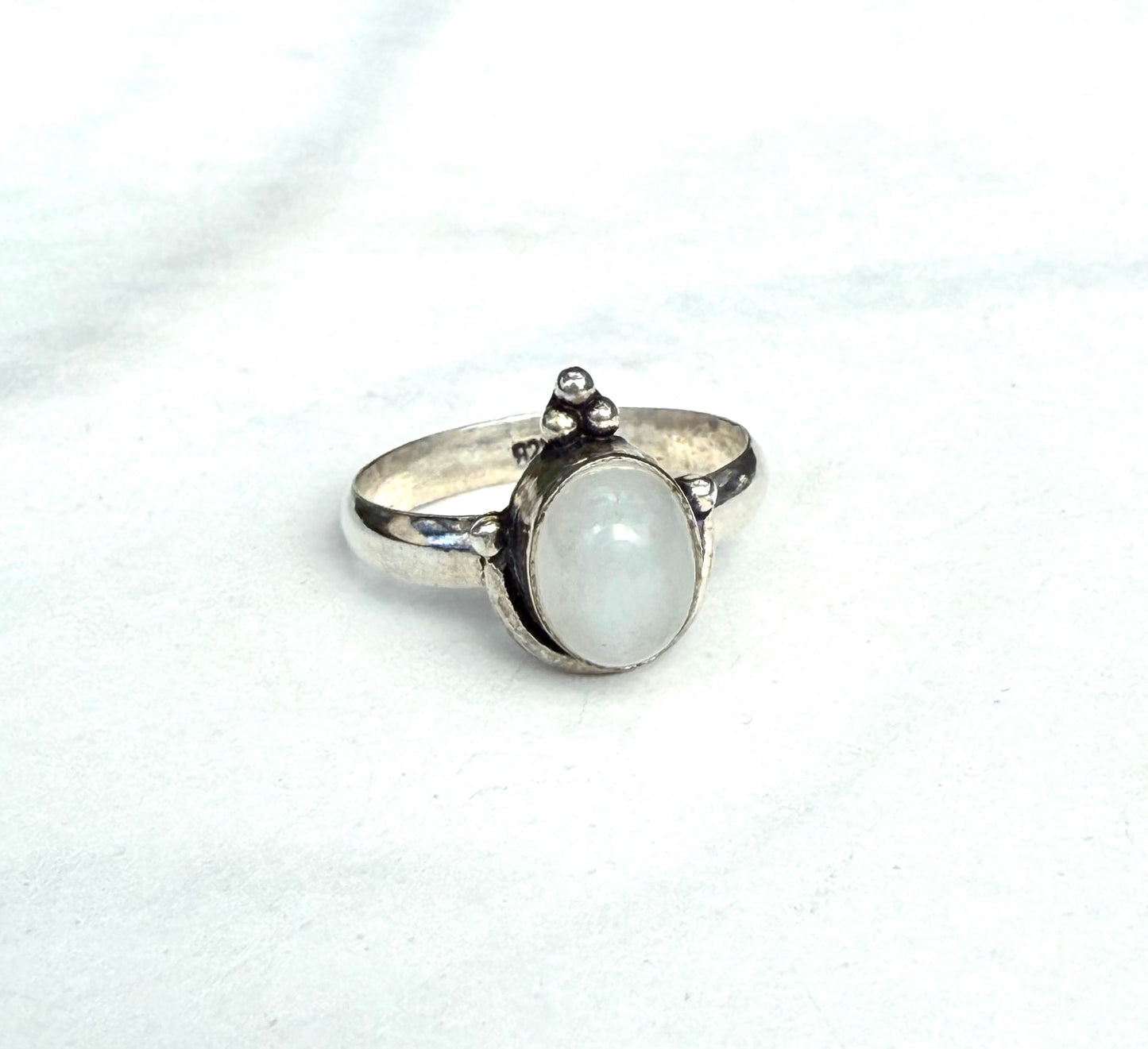 Gorgeous Milky Moonstone Ring -Sterling Silver