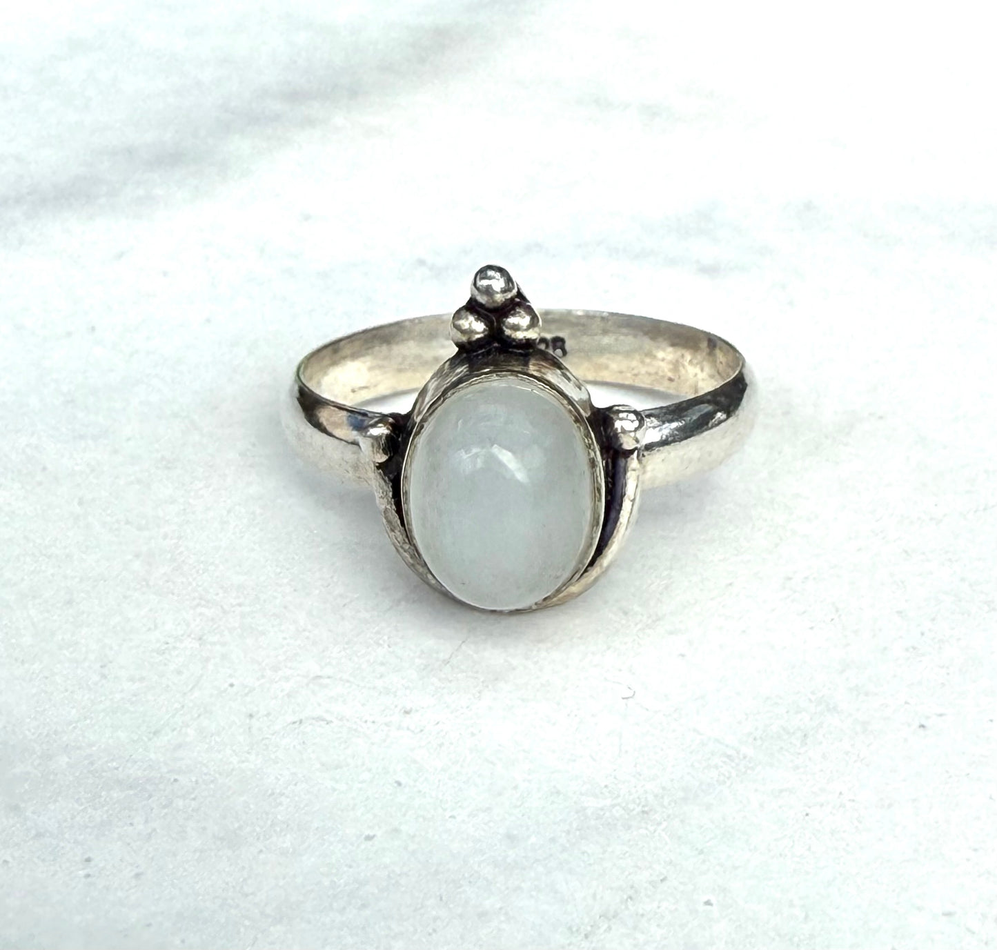 Gorgeous Milky Moonstone Ring -Sterling Silver