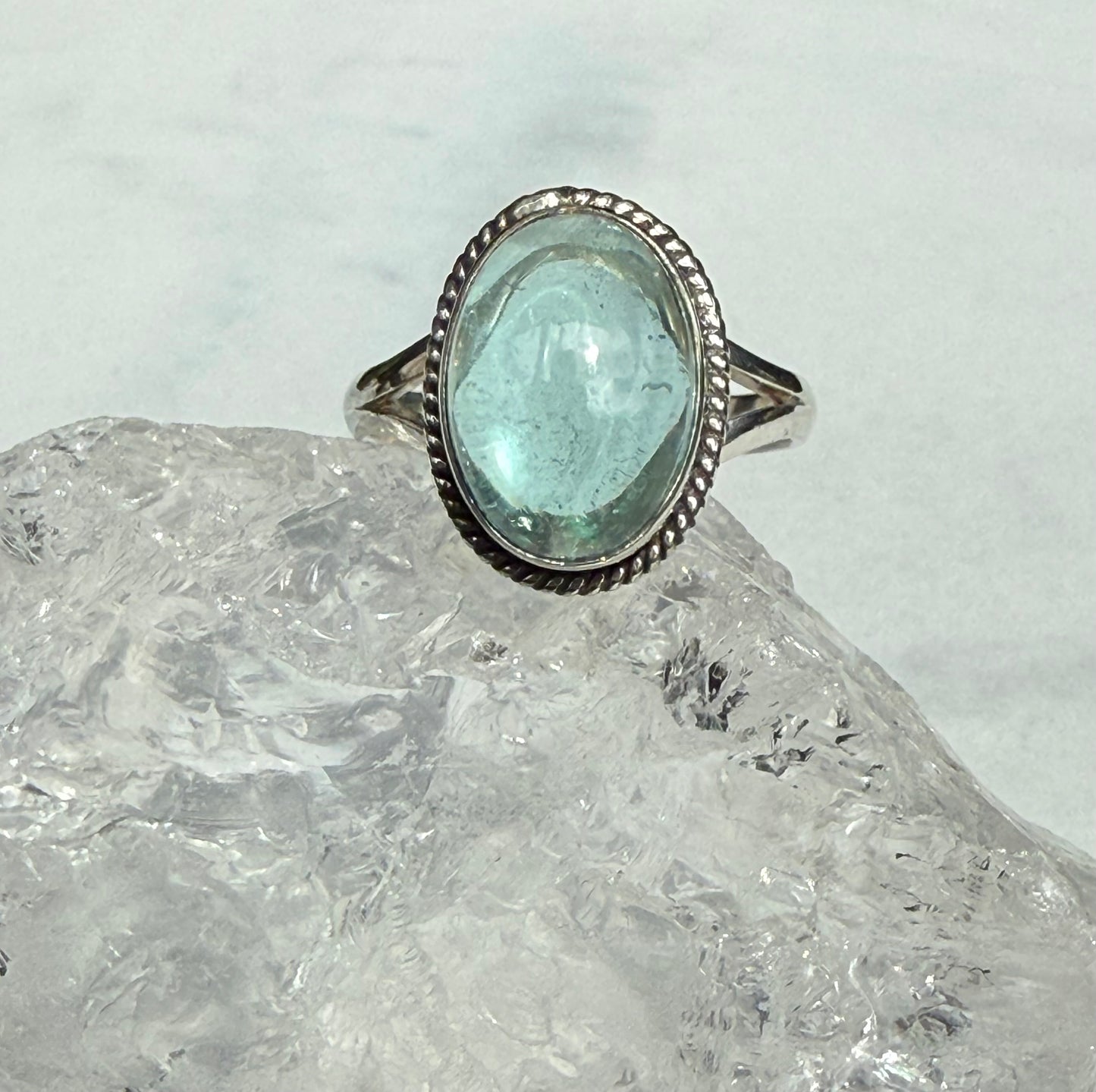 Gorgeous Clear Blue Apatite Handmade Ring