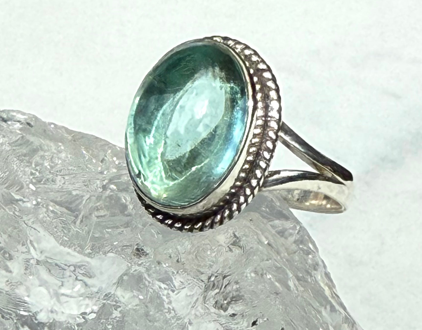 Gorgeous Clear Blue Apatite Handmade Ring