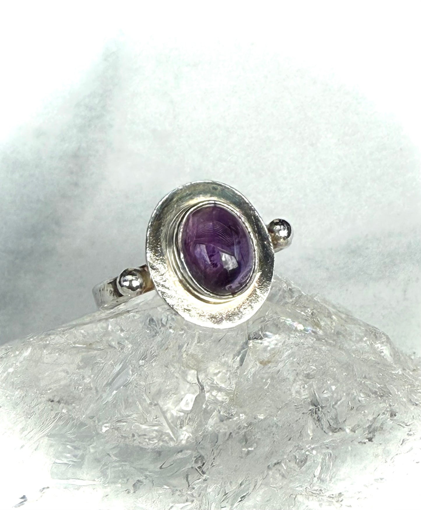 Gorgeous Deep Purple Amethyst Ring in Sterling Silver