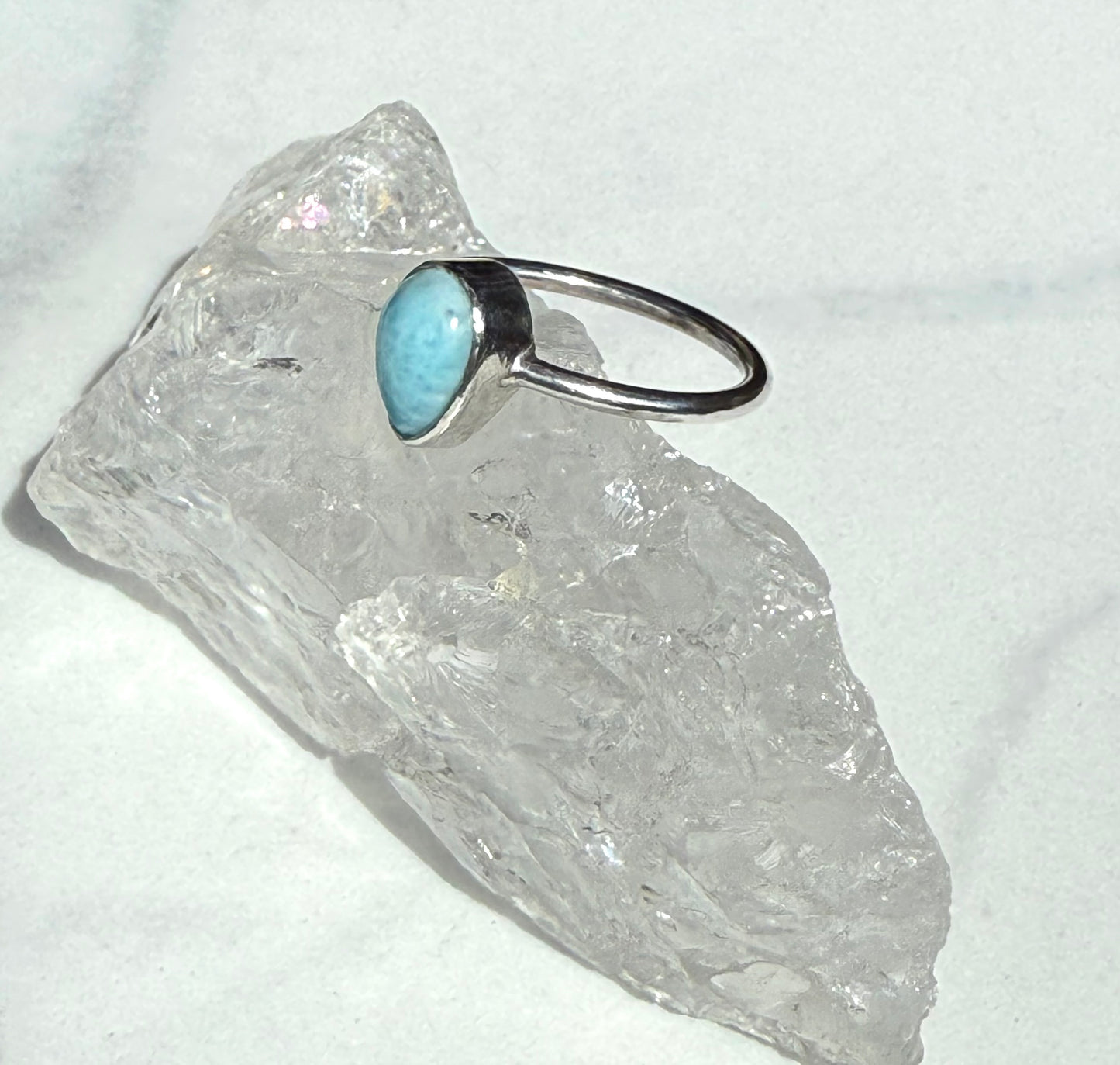 Gorgeous Blue Larimar Sterling Silver Handmade Ring