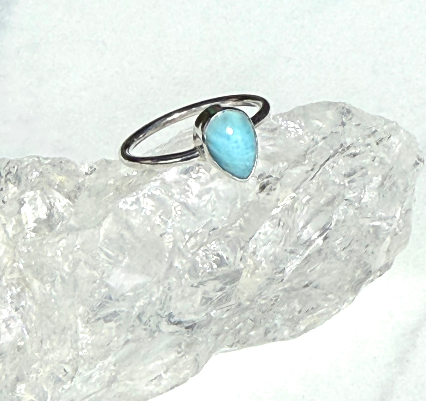 Gorgeous Blue Larimar Sterling Silver Handmade Ring