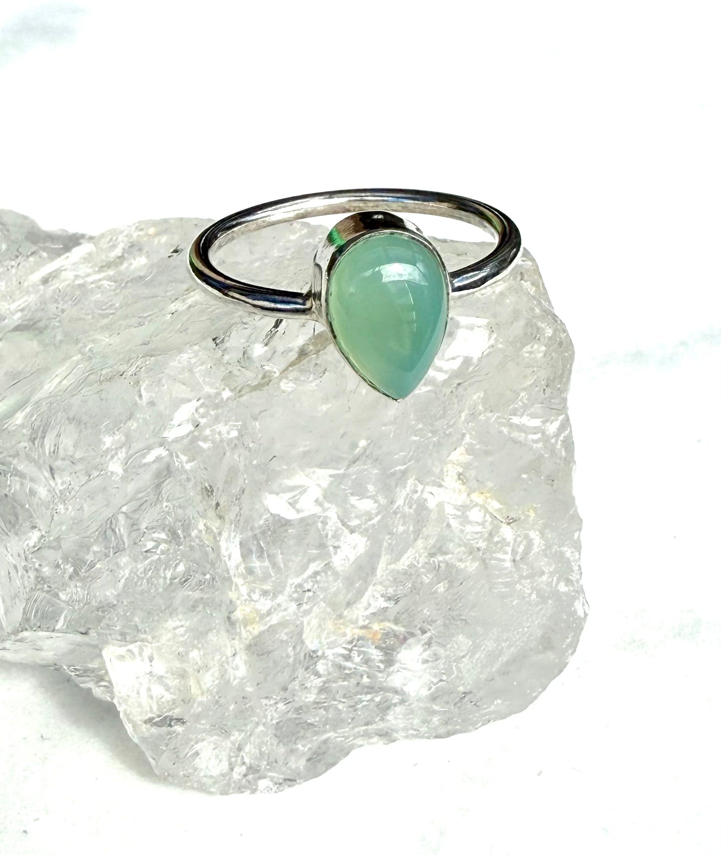Gorgeous Green Chrysoprase Ring in Sterling Silver Handmade