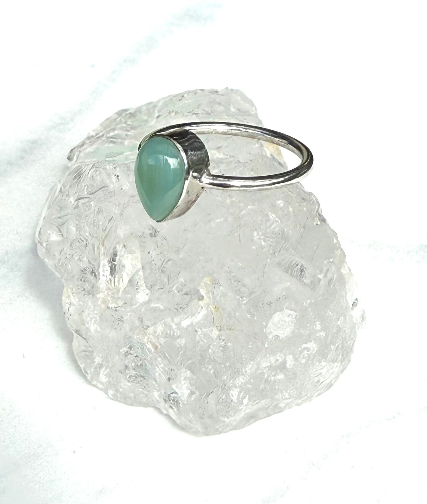 Gorgeous Green Chrysoprase Ring in Sterling Silver Handmade
