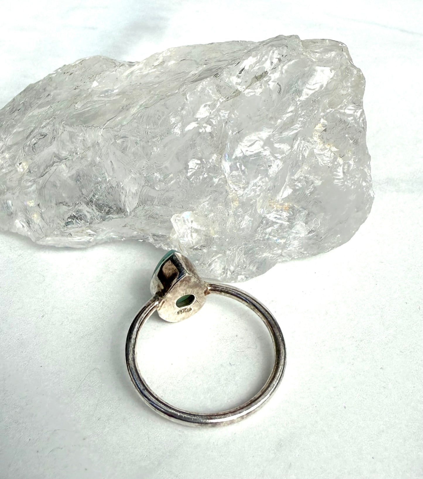 Gorgeous Green Chrysoprase Ring in Sterling Silver Handmade