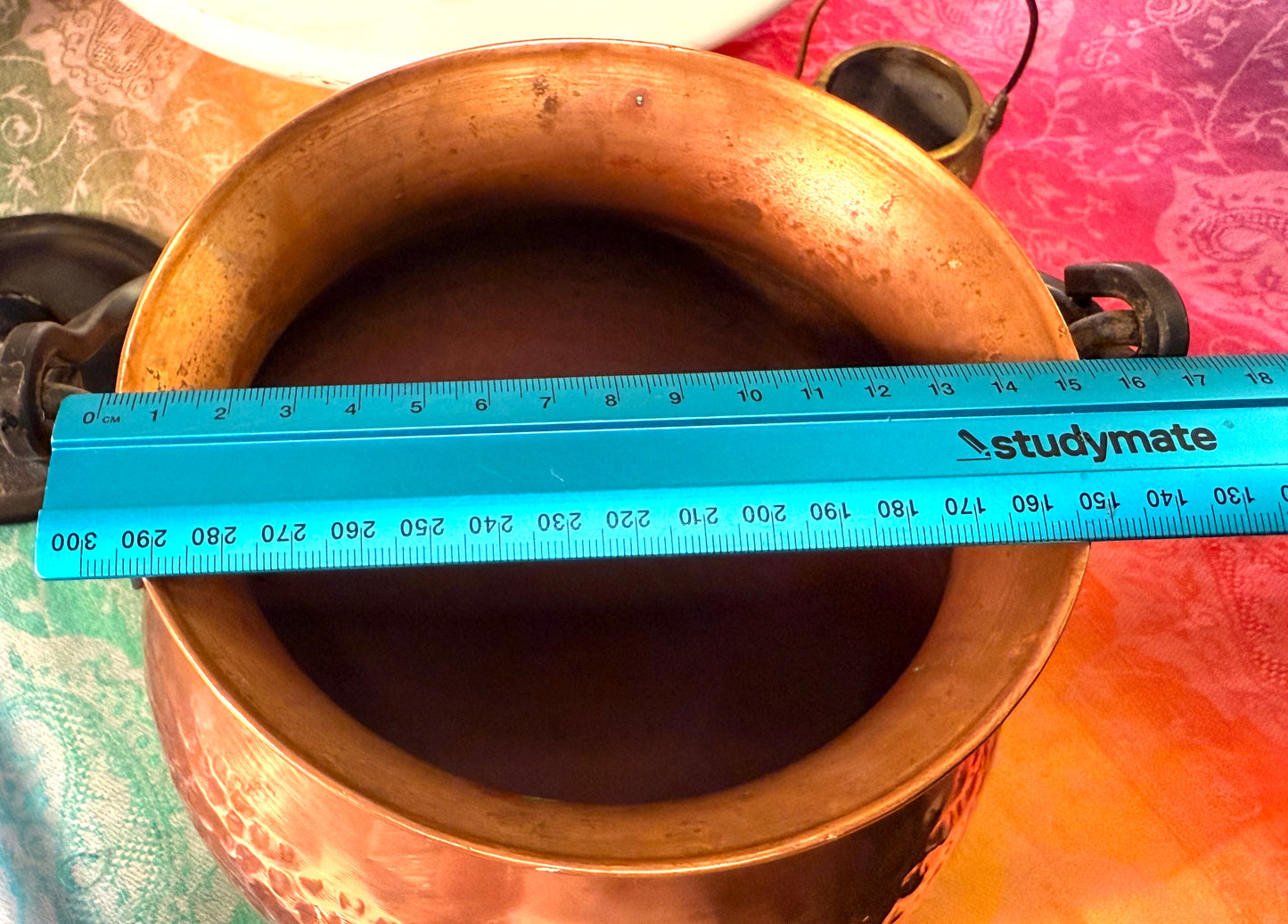 Huge Vintage 1970s German Copper Cauldron with Cast Iron Handle- comes with ingredients and instructions for Cauldron Connection Spell✨