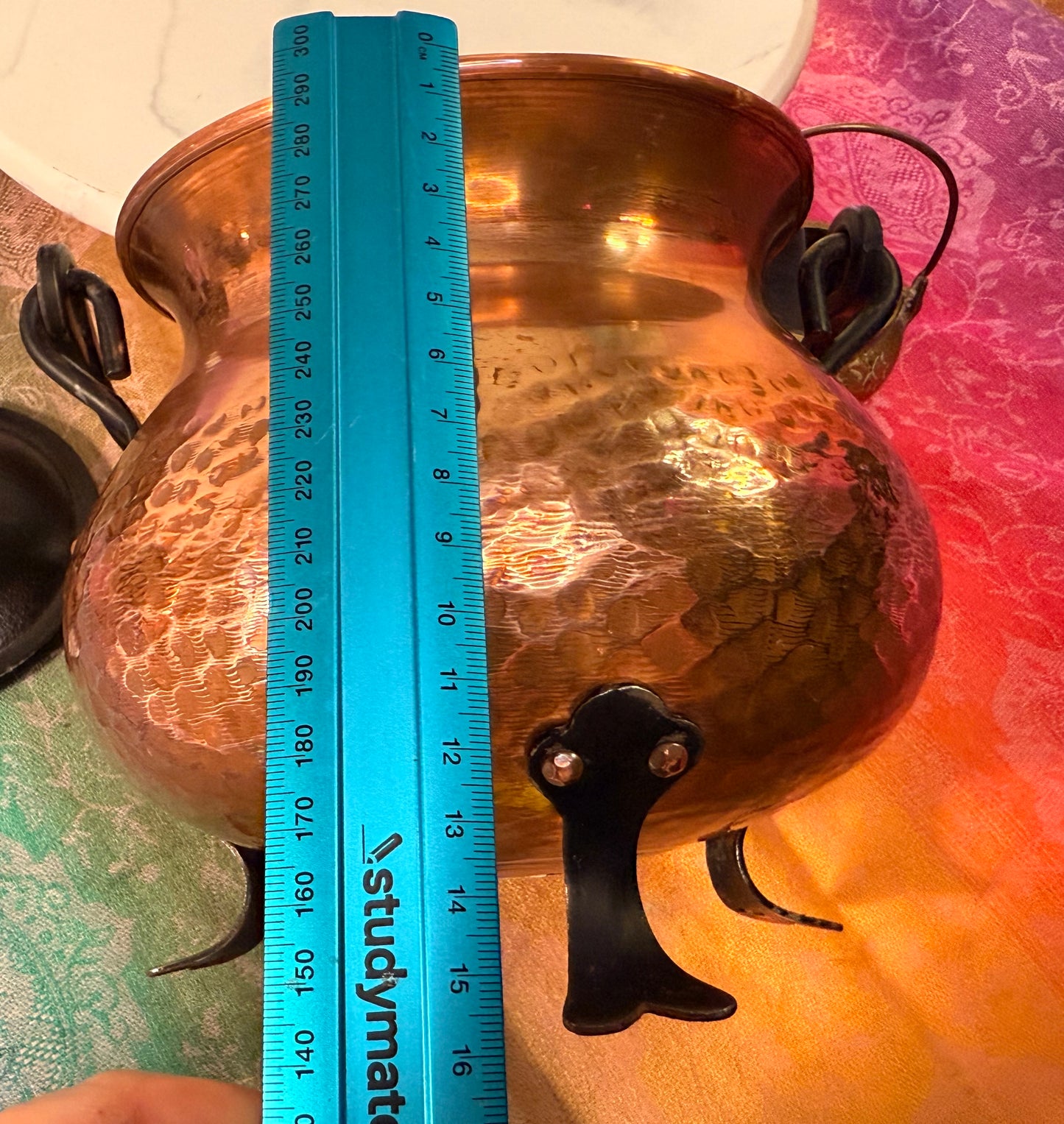 Huge Vintage 1970s German Copper Cauldron with Cast Iron Handle- comes with ingredients and instructions for Cauldron Connection Spell✨