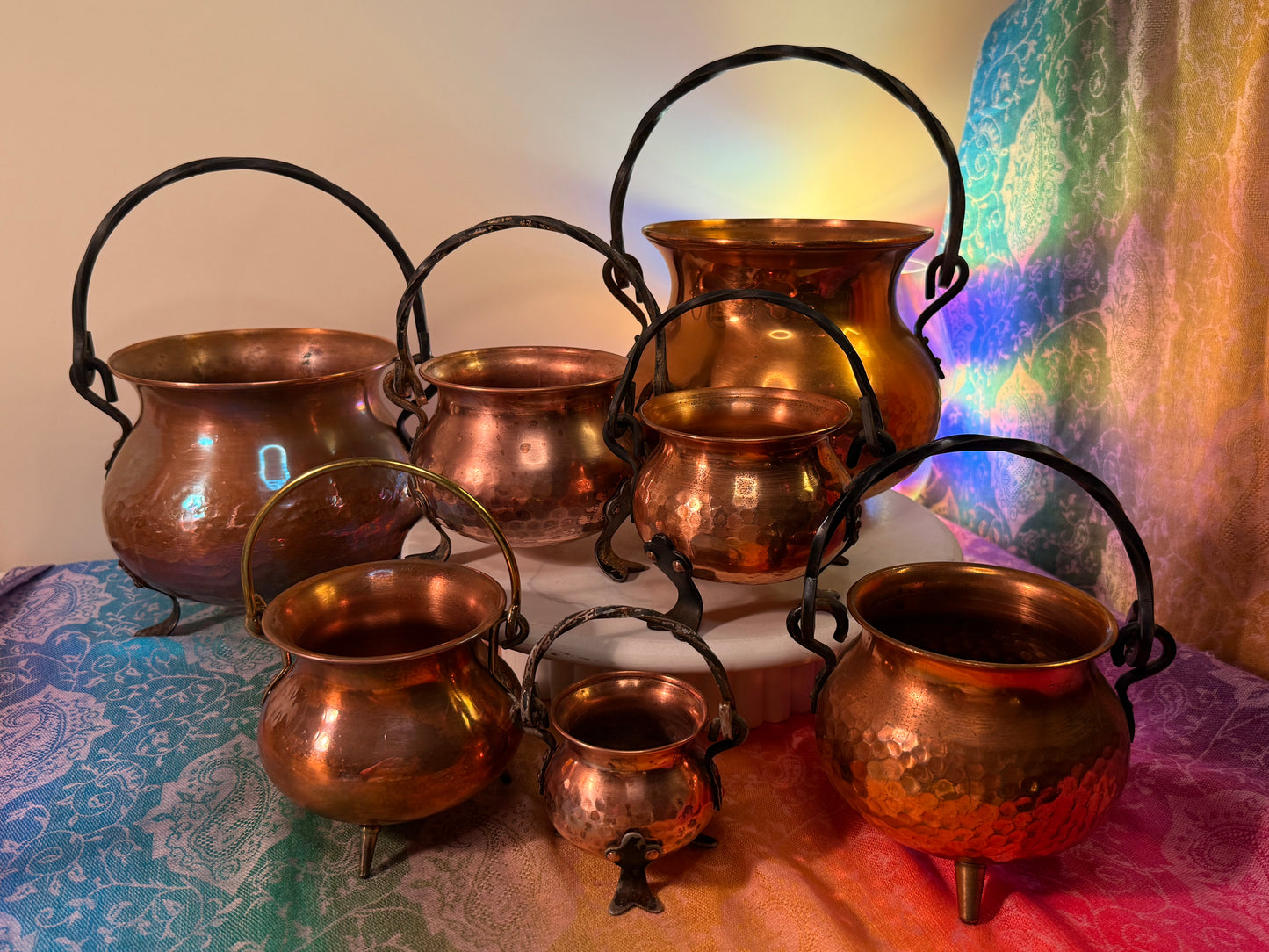 Huge Vintage 1970s German Copper Cauldron with Cast Iron Handle- comes with ingredients and instructions for Cauldron Connection Spell✨