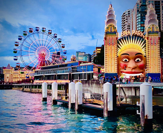 Funny Face  Luna Park Sydney Harbour Travel Print (with or without framing)
