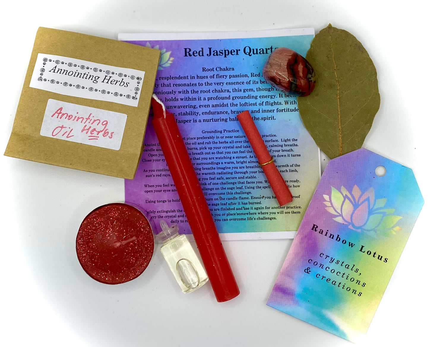 Root Chakra Red Jasper Quartz Spell Kit