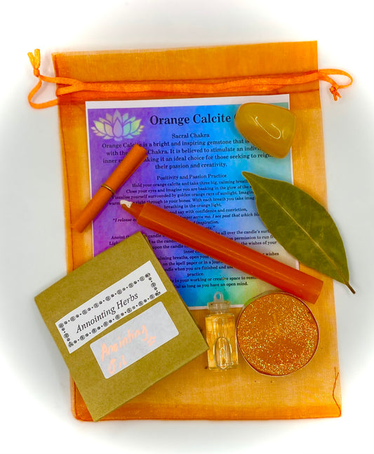 Sacral Chakra Orange Calcite Quartz Spell Kit