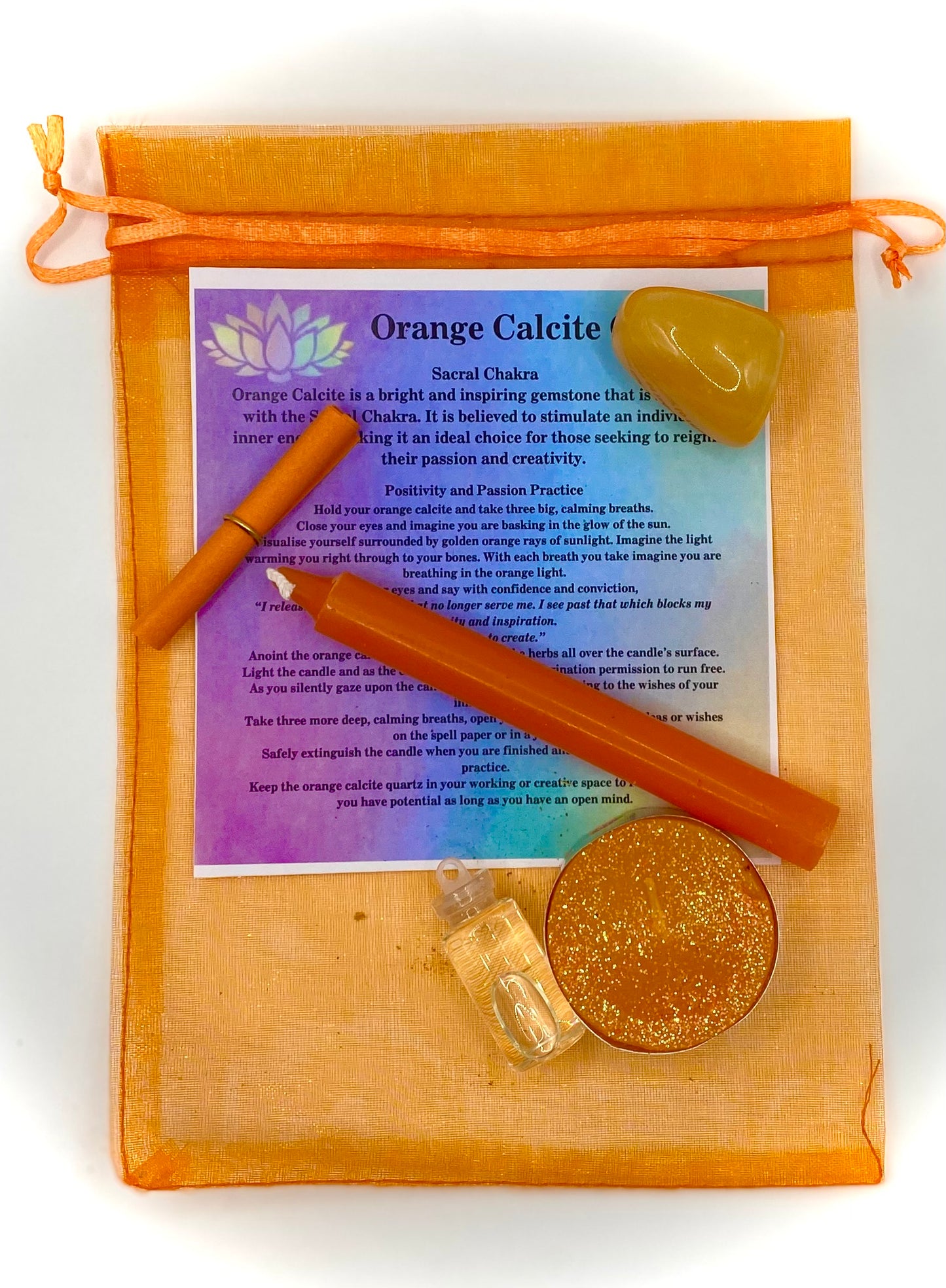 Sacral Chakra Orange Calcite Quartz Spell Kit