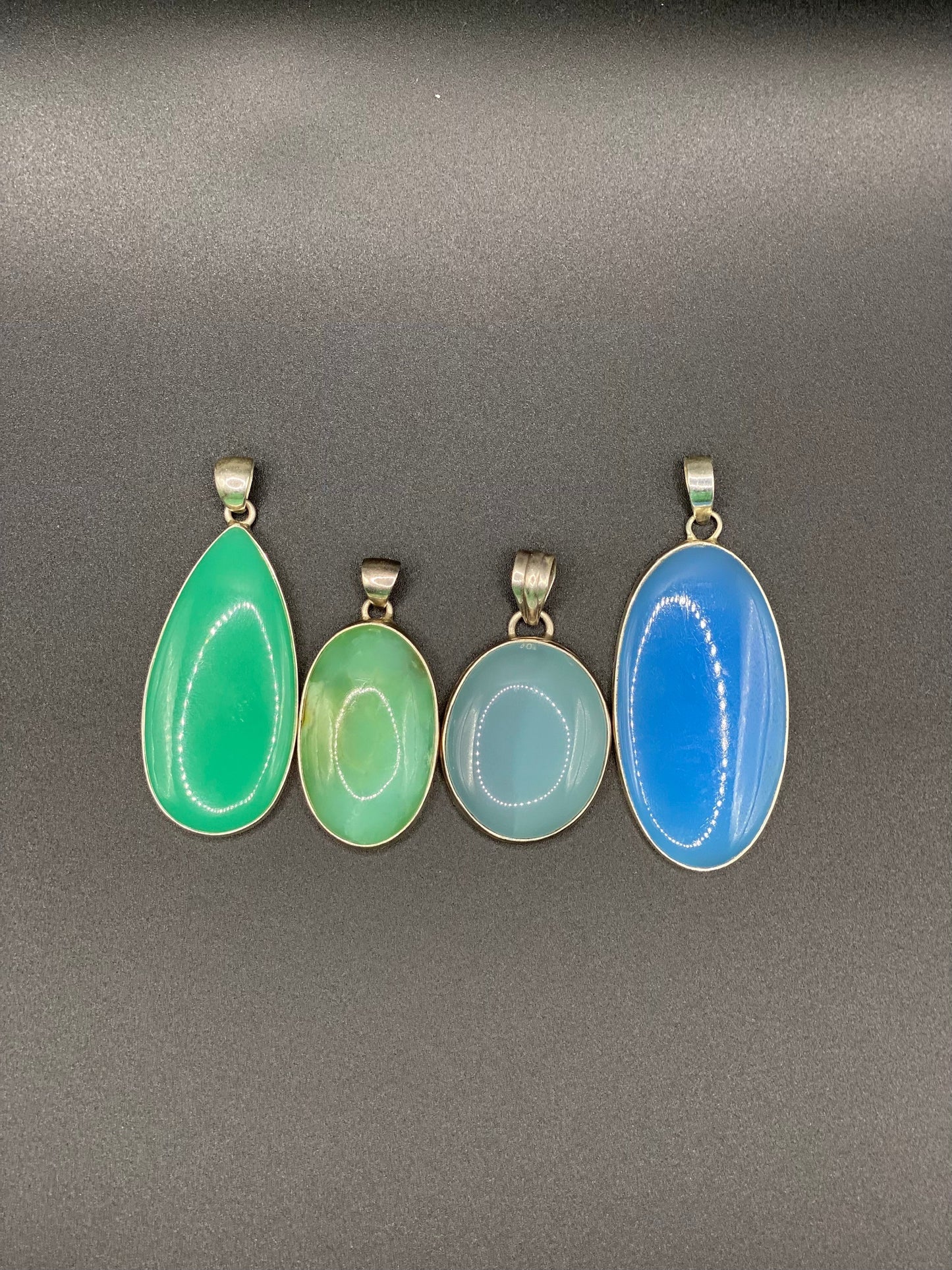 Gorgeous Blue Chalcedony Pendant with Sterling Silver setting